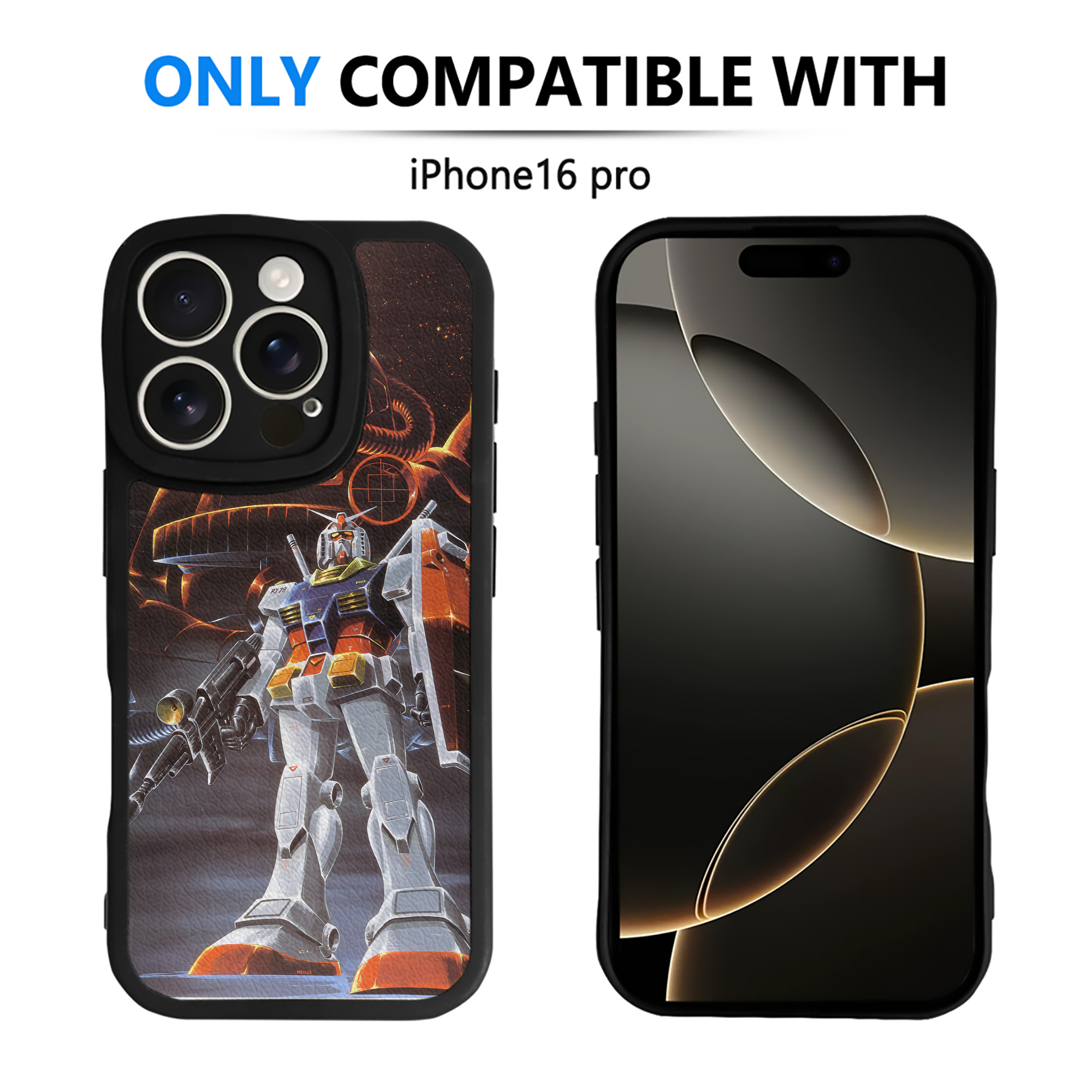 （画像用） 機動戦士ガンダム Mobile Suit Gundam 【iPhone 16シリーズ対応】シリコンスマホケース（レザー調） 材質：シリコン